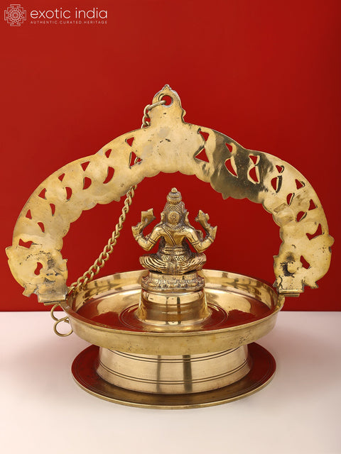 15" Brass Lord Ganesha Hanging Diya