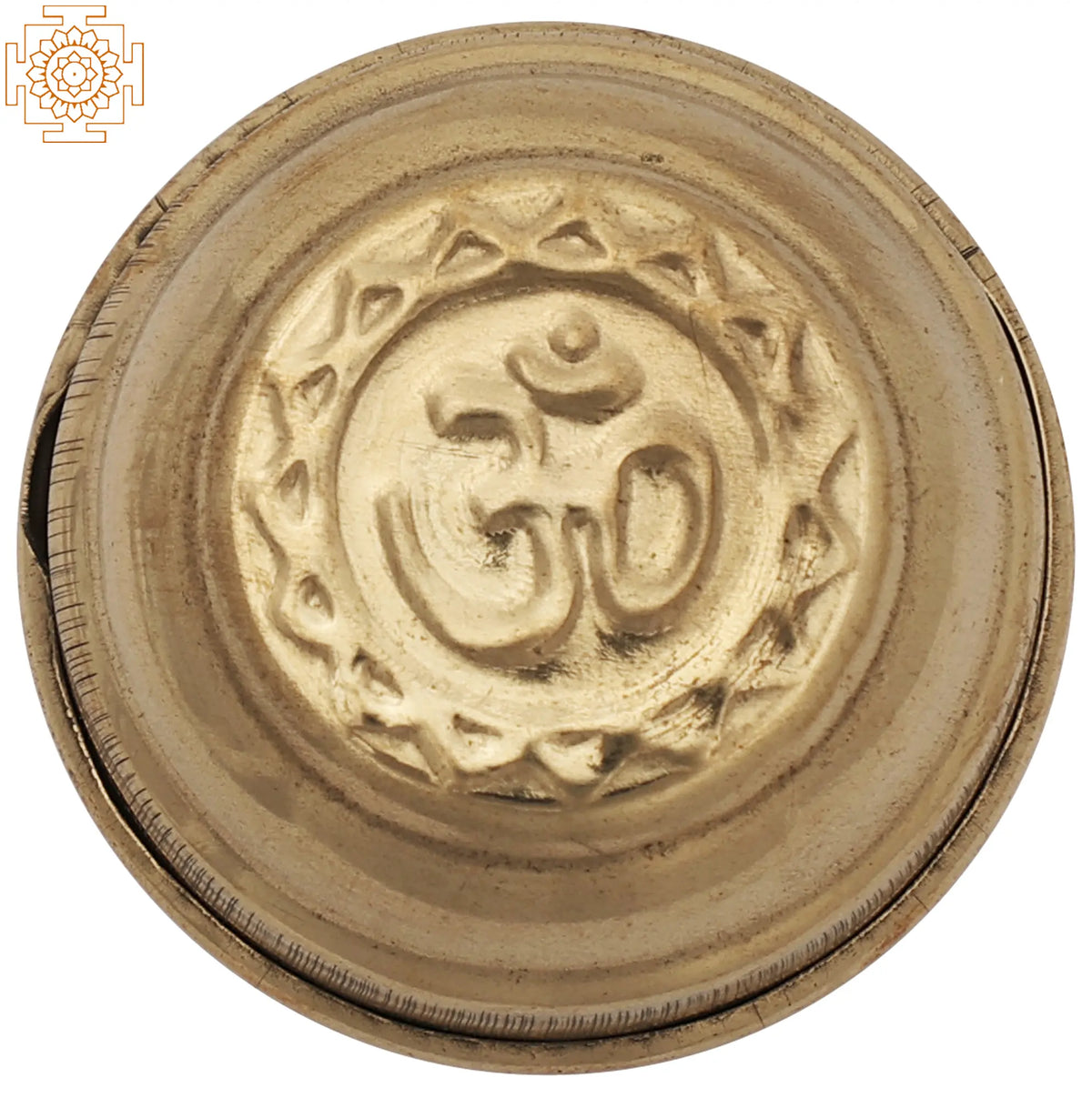 Small Brass Om Kumkum Box | Sindoor Box