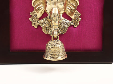 12" Lord Ganesha Mask Wall Hanging with Frame