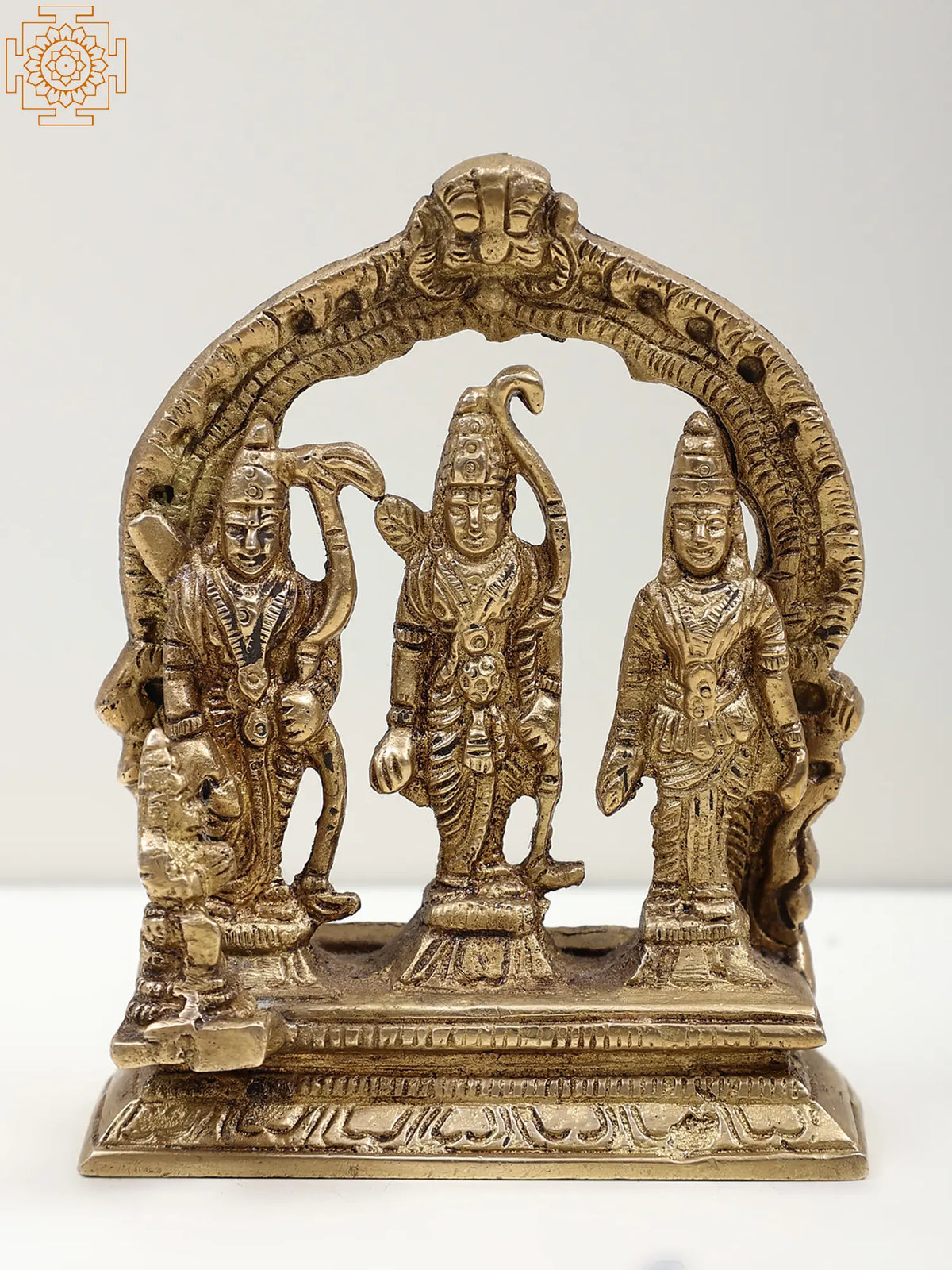 4" Small Rama Darbar Sculpture in Brass | Handmade