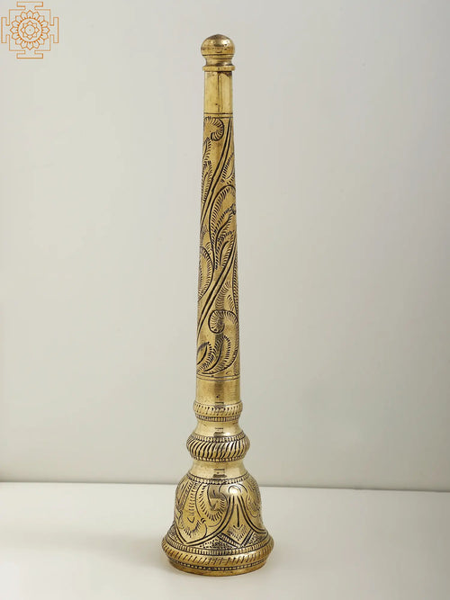 11" Brass Ven Samaram Handmade Pooja Chawar