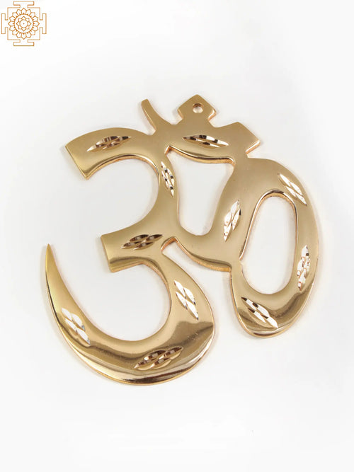 4" Brass Om Wall Hanging for Home Decor