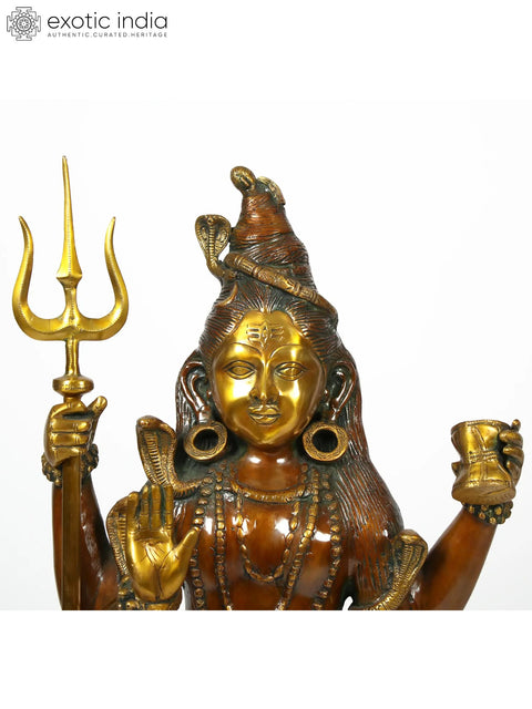 40" Large Brass Standing Lord Mahadeva Shiva