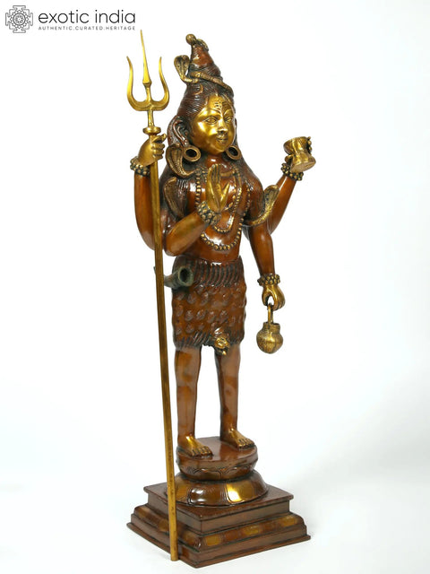 40" Large Brass Standing Lord Mahadeva Shiva