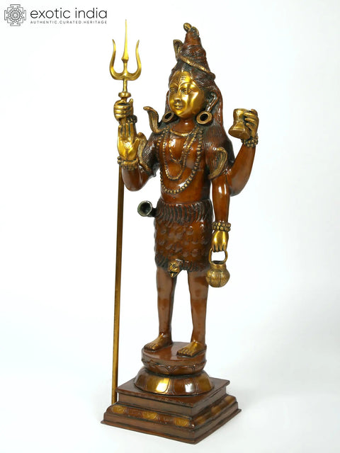 40" Large Brass Standing Lord Mahadeva Shiva