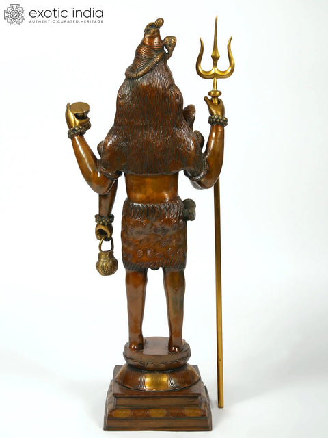 40" Large Brass Standing Lord Mahadeva Shiva