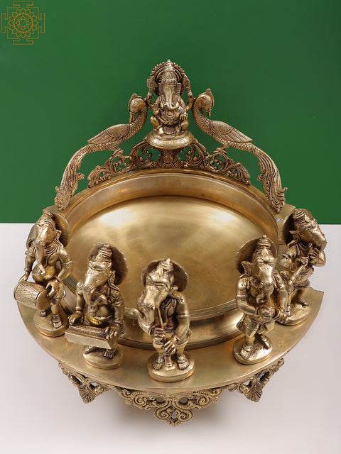 19" Brass Musical Ganesha Urli