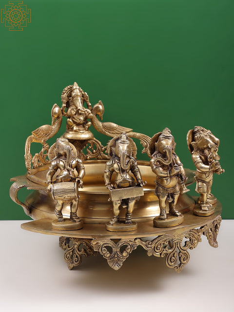 19" Brass Musical Ganesha Urli