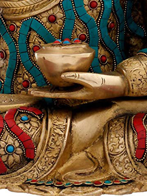 18" Gautam Buddha in Vitark Mudra - Tibetan Buddhist (Preaching) In Brass | Handmade | Made In India