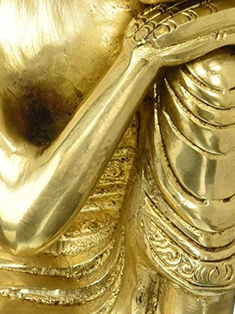 Thinking Buddha Statue - Tibetan Buddhist Deity In Brass | Handmade | Made In India