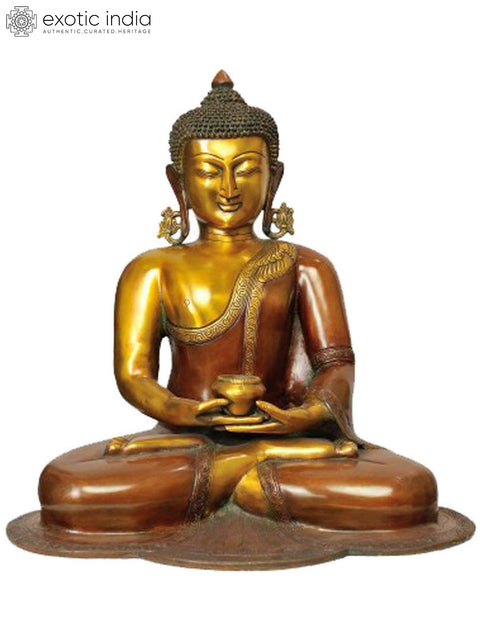 18" Meditation Buddha - Tibetan Buddhist Deity In Brass | Handmade | Made In India