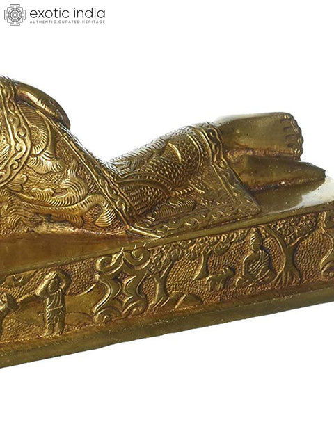 11" Resting Buddha In Brass | Handmade | Made In India