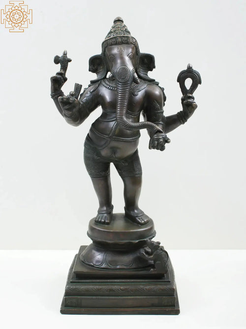 17" Standing Ganesha Handmade Brass Idol