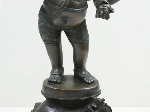 17" Lissome Standing Ganesha In Brass