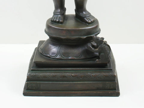 17" Lissome Standing Ganesha In Brass