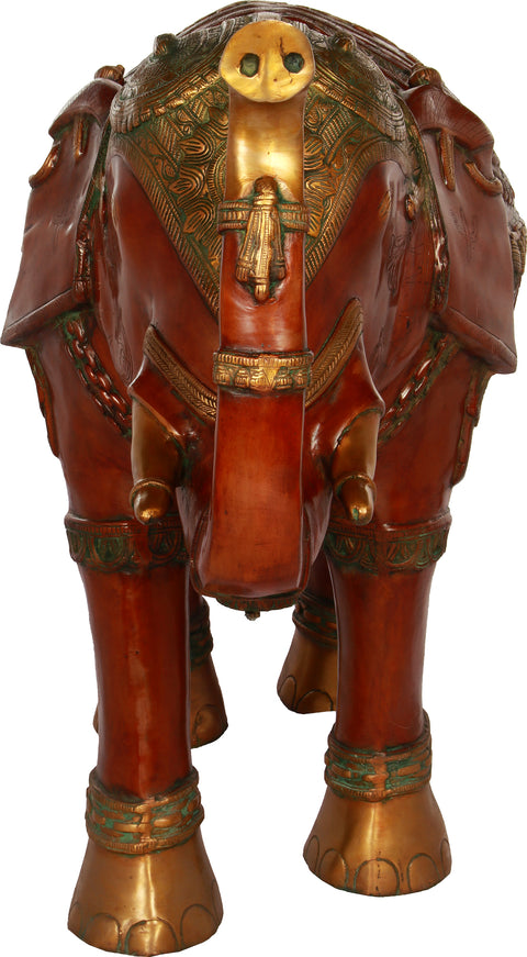 Superbly Decorated Elephant with Upraised Trunk - Large Size