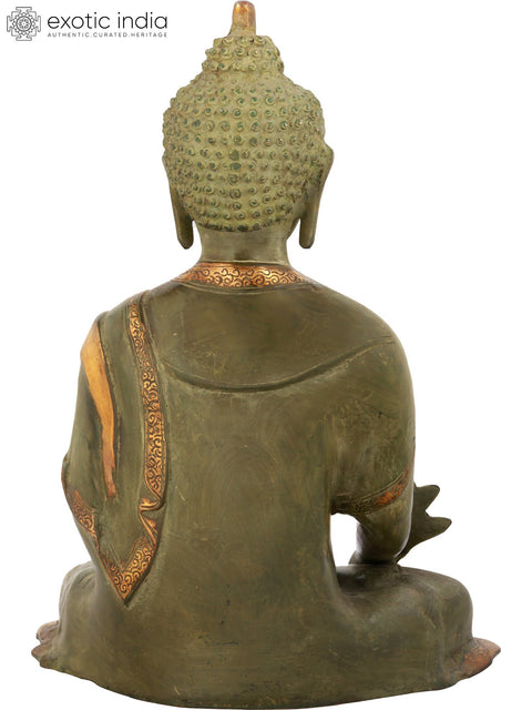13" Tibetan Buddhist Deity Medicine Buddha In Brass | Handmade | Made In India