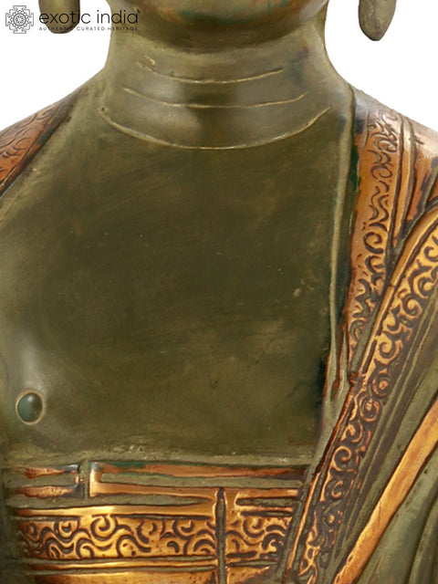 13" Tibetan Buddhist Deity Medicine Buddha In Brass | Handmade | Made In India
