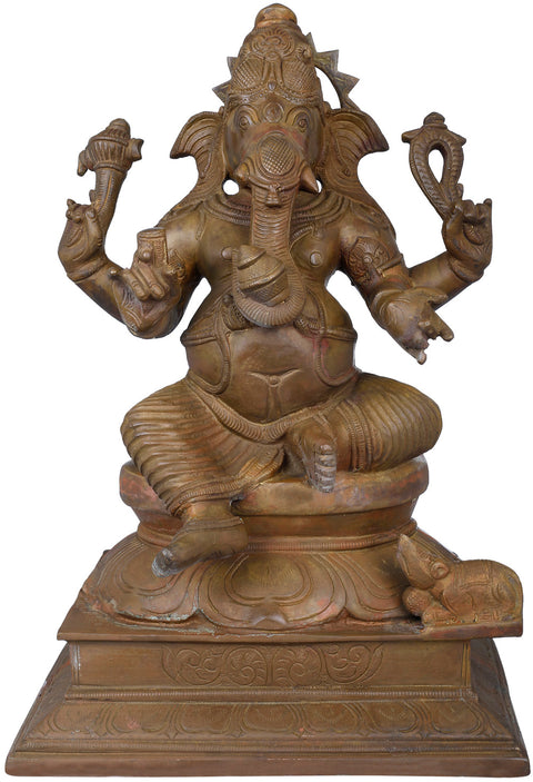 12" Ekadanta Ganesha In Brass | Handmade | Made In India