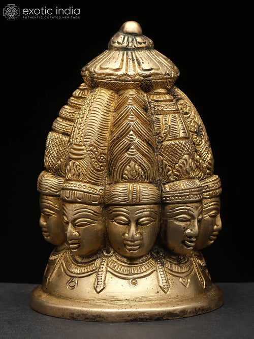 5" Brass Ashta Mukhalingam Idol for Pooja