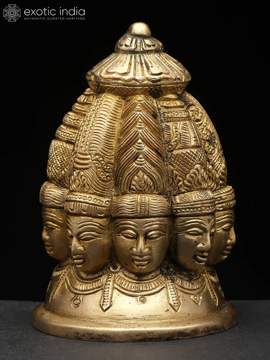 5" Brass Ashta Mukhalingam Idol for Pooja