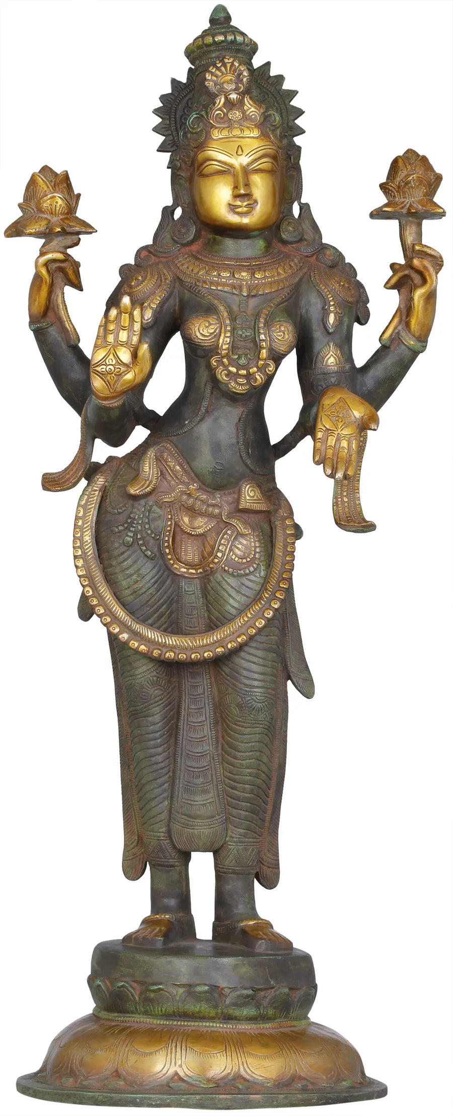 24" Padmavati Lakshmi Brass Statue for Home Pooja and Decor
