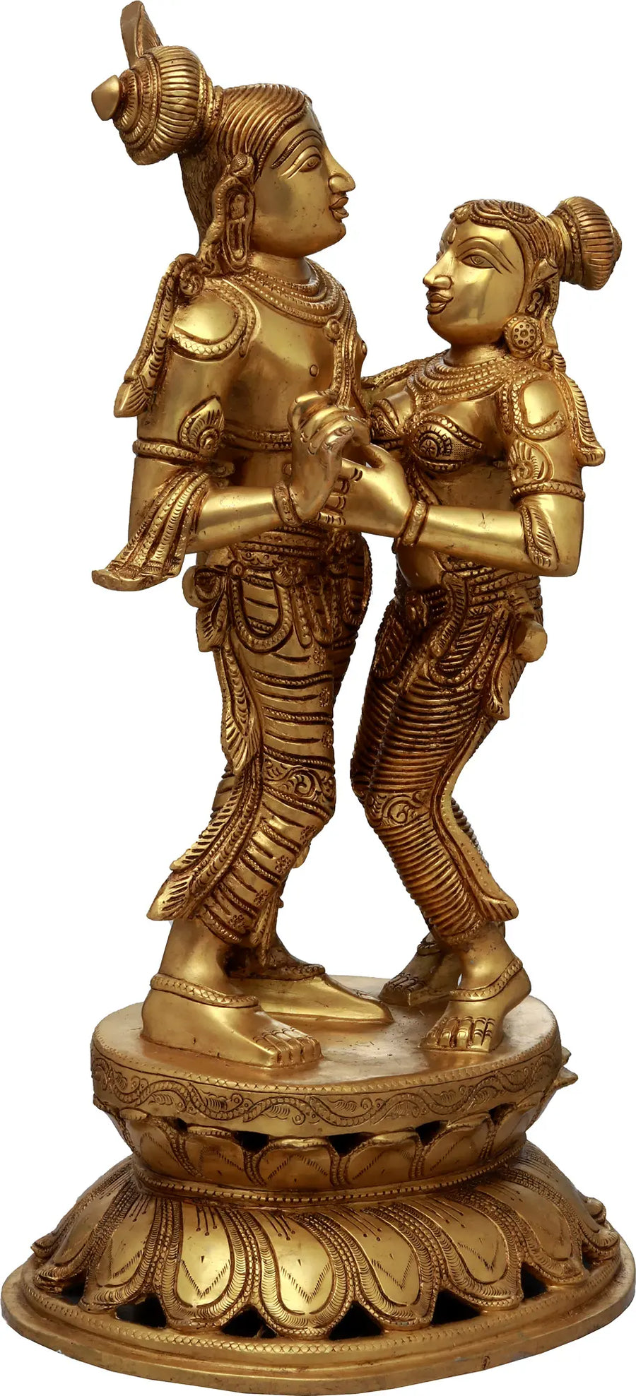20" Radha Krishna Handmade Brass Sculpture for Home Decor