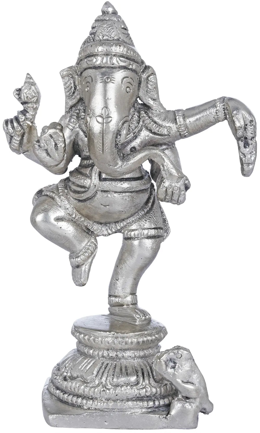 4" Dancing Ganesha Brass Statue for Home Decor