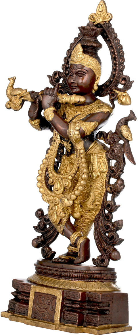 15" Venugopala (Fluting Krishna) In Brass | Handmade | Made In India