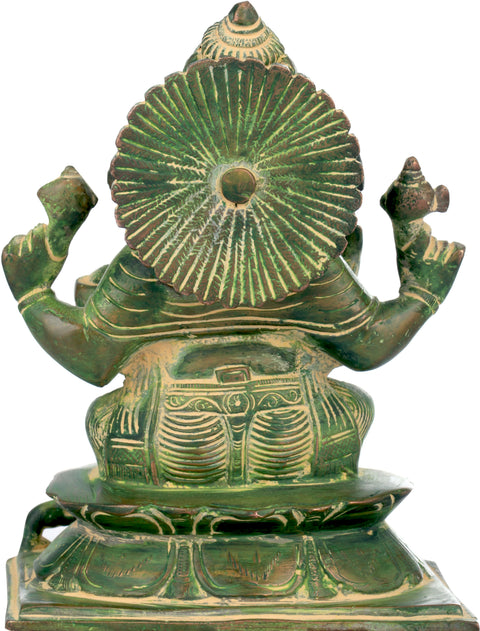 7" Lord Ganesha Granting Abhaya to Devotees In Brass | Handmade | Made In India