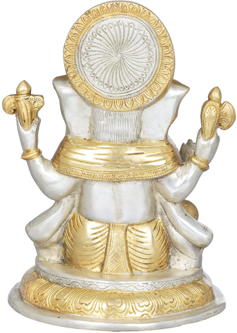 8" Blessing Lord Ganesha In Brass | Handmade | Made In India
