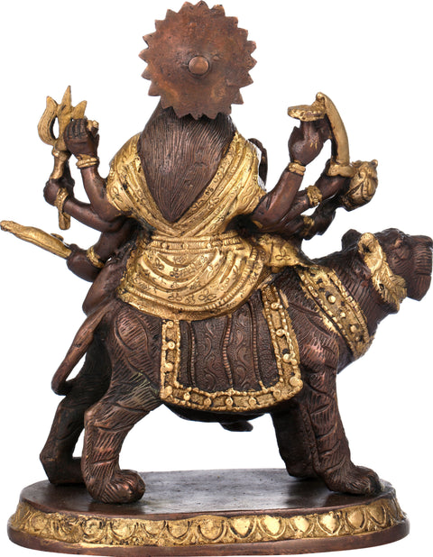 8" Maa Durga In Brass | Handmade | Made In India