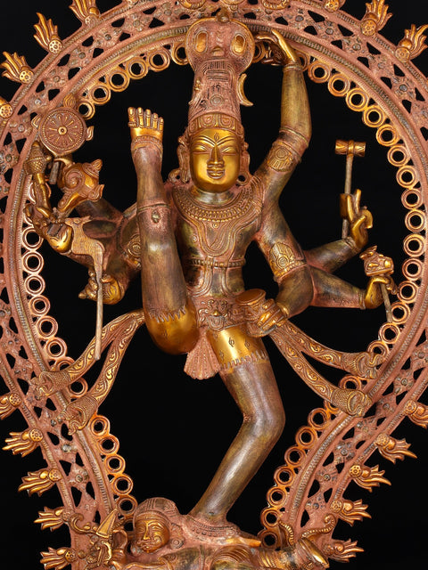 33" The Cosmic Shiva, The Nataraja in Ananda-Tandava (Large Size) In Brass | Handmade | Made In India