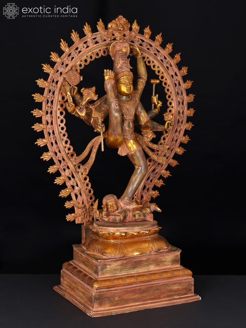 33" The Cosmic Shiva, The Nataraja in Ananda-Tandava (Large Size) In Brass | Handmade | Made In India