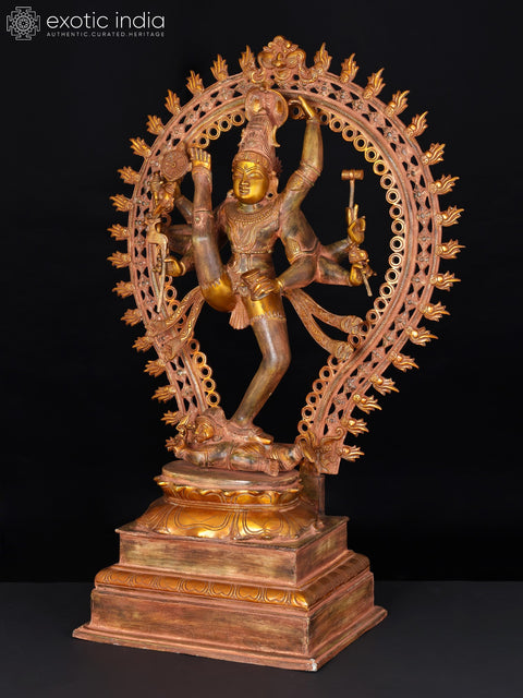 33" The Cosmic Shiva, The Nataraja in Ananda-Tandava (Large Size) In Brass | Handmade | Made In India