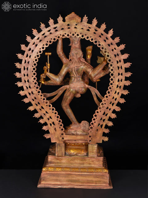 33" The Cosmic Shiva, The Nataraja in Ananda-Tandava (Large Size) In Brass | Handmade | Made In India