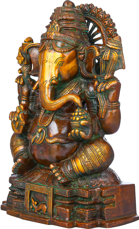 11" Ekadanta Ganesha In Brass | Handmade | Made In India