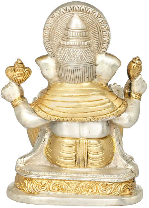 6" Lord Ganesha In Brass | Handmade | Made In India