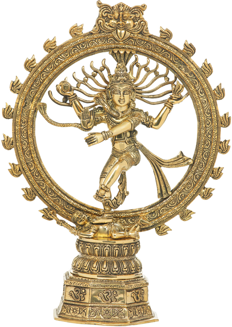 22" Lord Shiva Nataraja Brass Statue Handmade South Indian Style