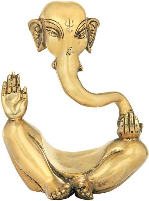 8" Stylized Ganesha In Brass | Handmade | Made In India
