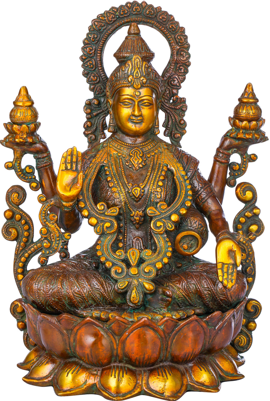12" Goddess Ganga Handmade Brass Statue for Home Decor