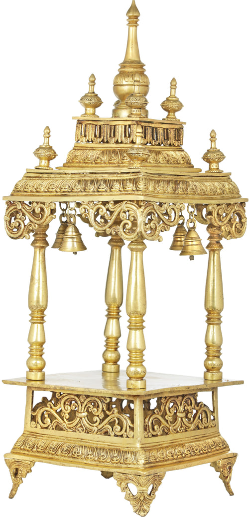 28" Large Brass Temple Handmade Home Decor Statue
