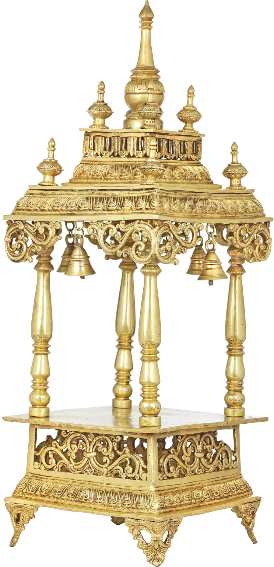 28" Large Brass Temple Handmade Home Decor Statue