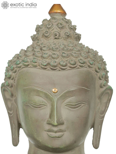 21" Tibetan Buddhist Lord Buddha in Bhumisparsha Mudra (Earth Touching Gesture) In Brass | Handmade | Made In India