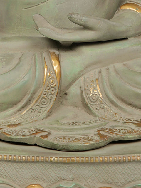 21" Tibetan Buddhist Lord Buddha in Bhumisparsha Mudra (Earth Touching Gesture) In Brass | Handmade | Made In India