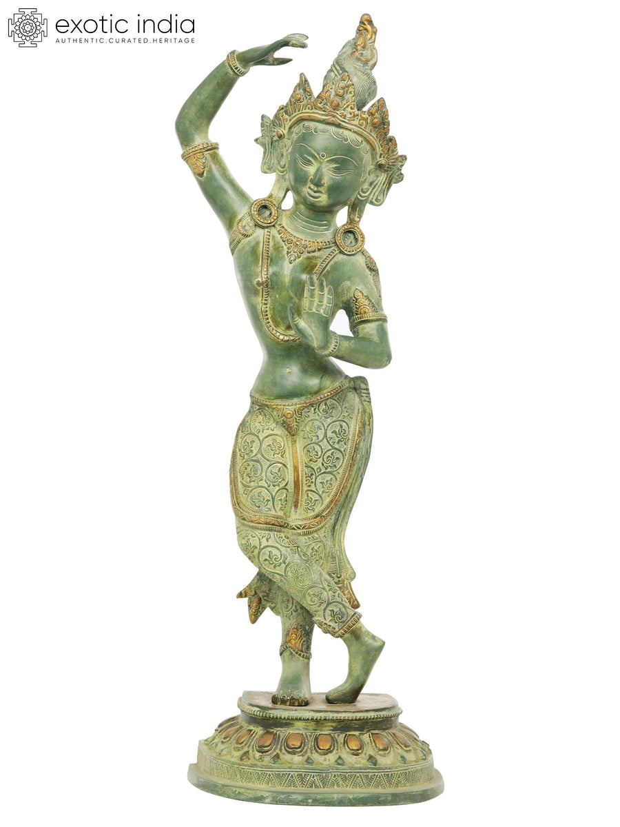 21" Tibetan Buddhist Maya Devi Brass Statue Handmade