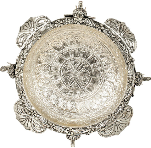 Superbly Decorated Superfine Urli Bowl with Elephant Heads