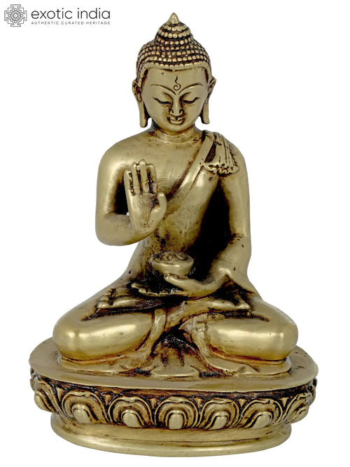 5" Tibetan Buddhist Blessing Buddha Handmade Brass Idol