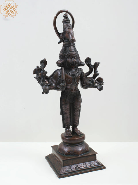 22" Brass Standing Panchamukhi Hanuman