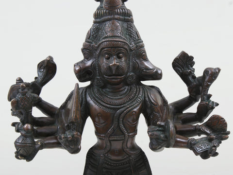 22" Brass Standing Panchamukhi Hanuman